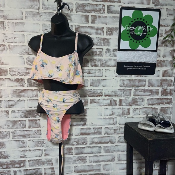 Disney Floral Bikini Set - Pink and Blue lilo & stitch - Picture 1 of 6